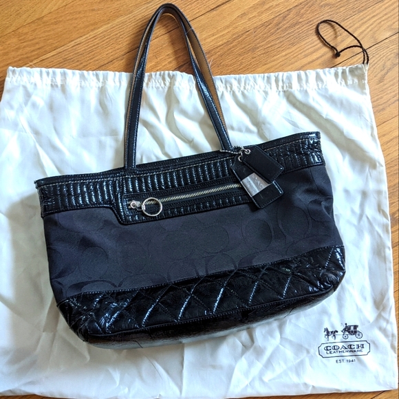 Coach Handbags - Coach Liquid Gloss Collection Black Tote Bag